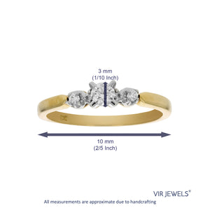 1/4 cttw Diamond 3 Stone Ring 18K Yellow Gold Size 7