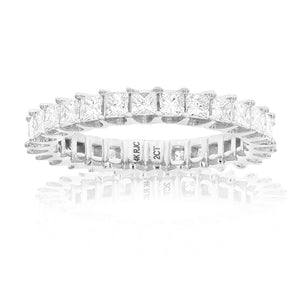 2 cttw Diamond Eternity Ring for Women, Princess Cut Diamond Wedding Band in 14K White Gold Prong Set, Size 4.5-10