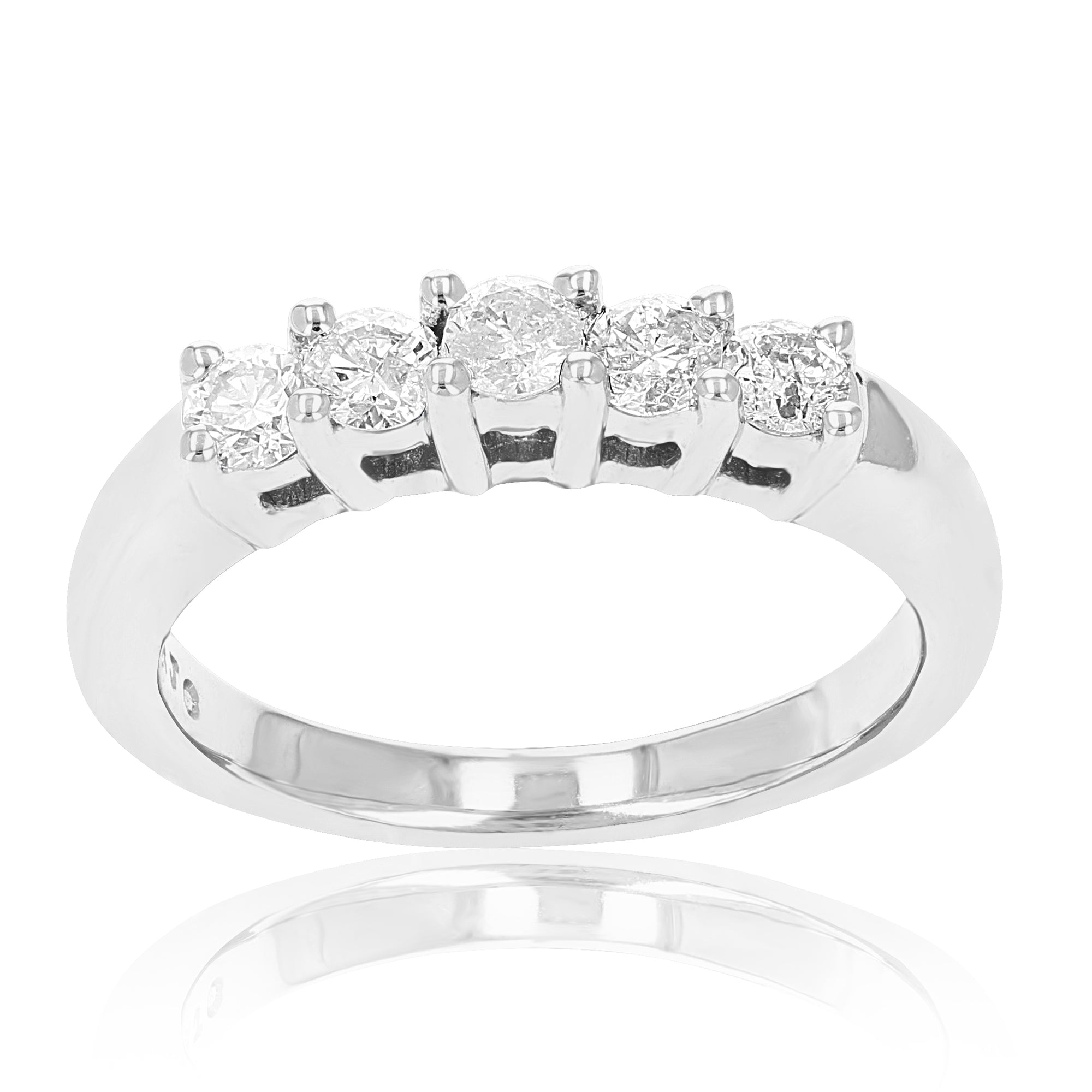 1.10 cttw Semi Mount Diamond Wedding Bridal Set 14K White Gold Round Size 7