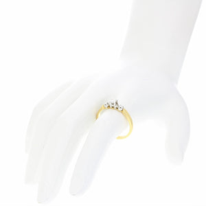 1/7 cttw Diamond 3 Stone Ring 18K Yellow Gold Engagement Bridal Size 7