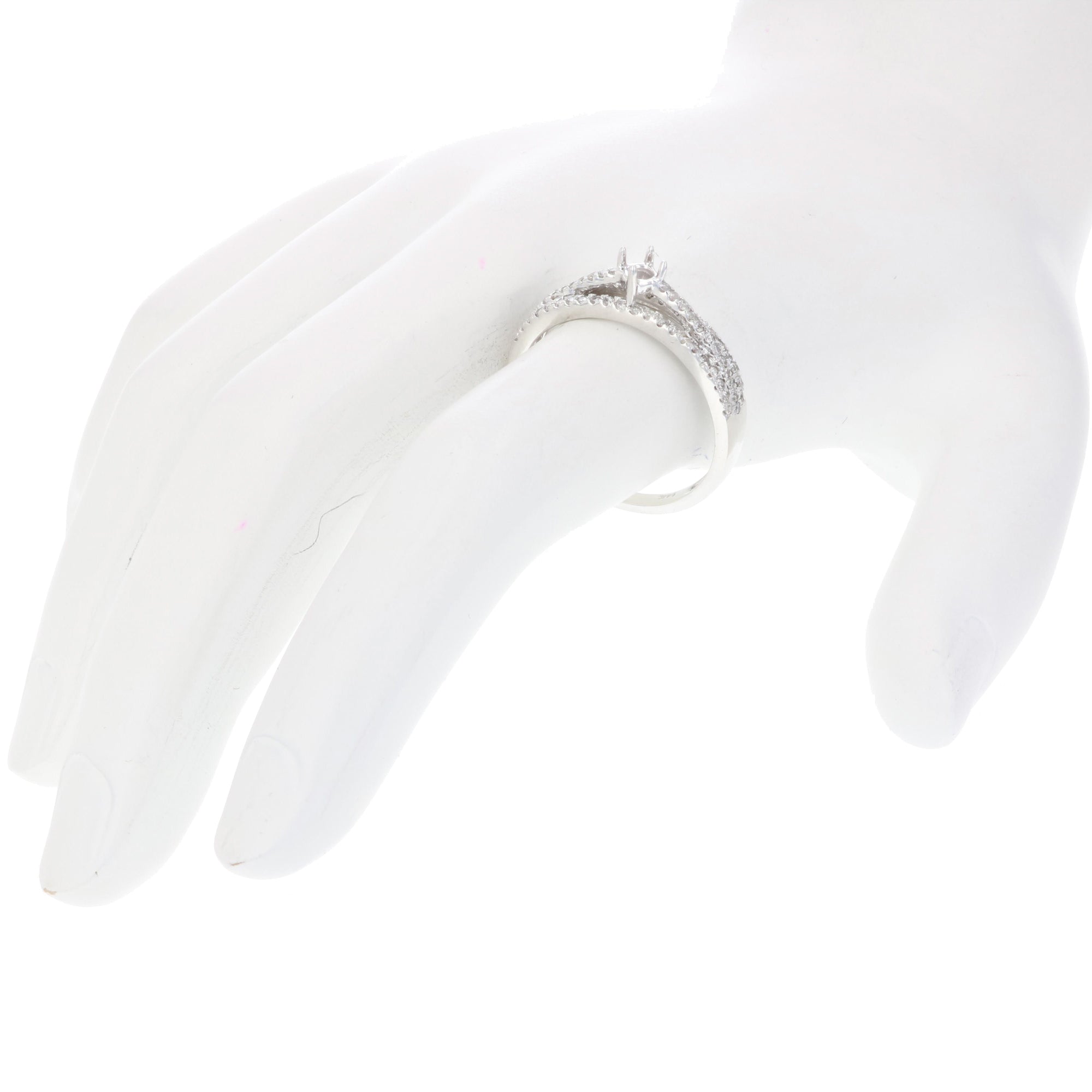 1/3 cttw Diamond Semi Mount Engagement Ring 14K White Gold Wedding Bridal Size 7