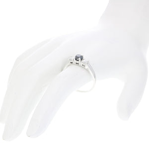 1 cttw 3 Stone Black and White Diamond Engagement Ring in 14K White Gold Size 9