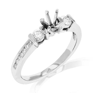 3/4 cttw Semi Mount Diamond Wedding Bridal Set 14K White Gold Round Size 7