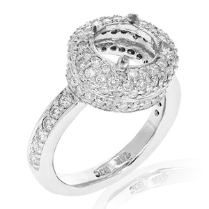 1 cttw Diamond Semi Mount Engagement Ring 14K White Gold Round Bridal Size 5