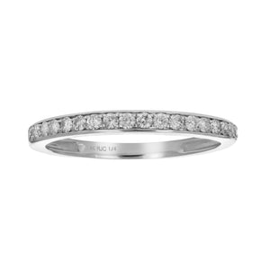 1/4 cttw Classic Diamond Wedding Band in 14K White Gold Prong Set
