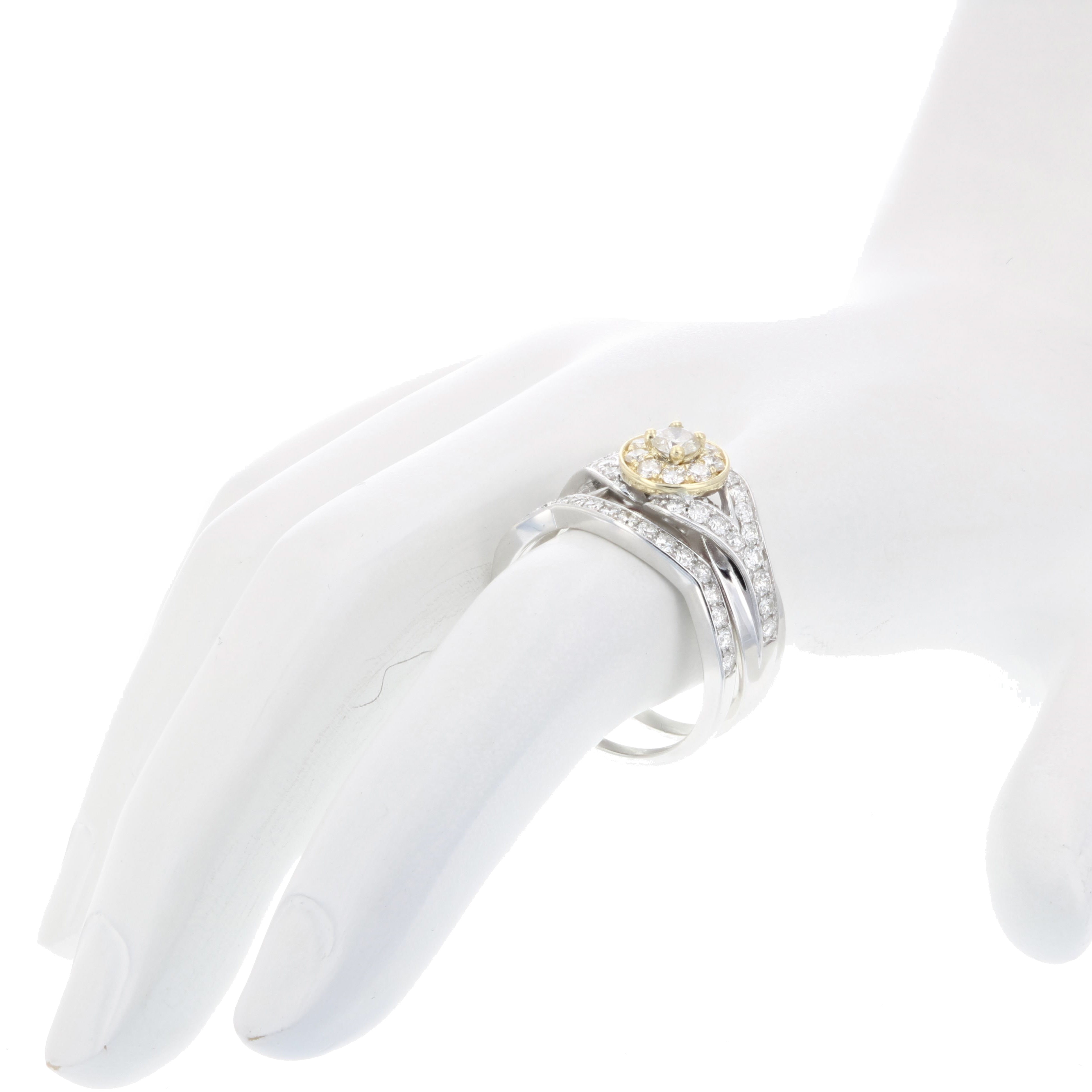 Two tone Diamond Bridal Ring