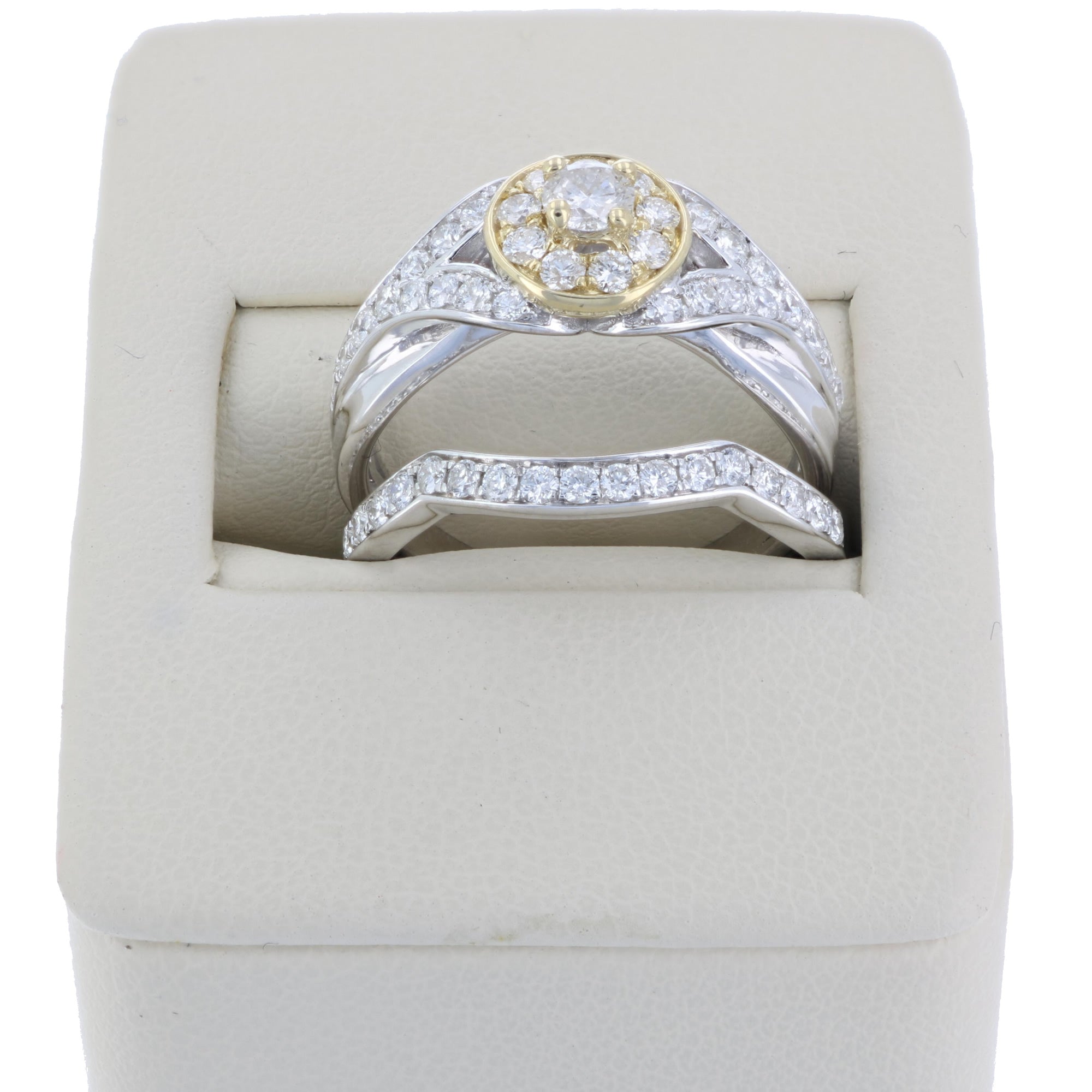 Two tone Diamond Bridal Ring