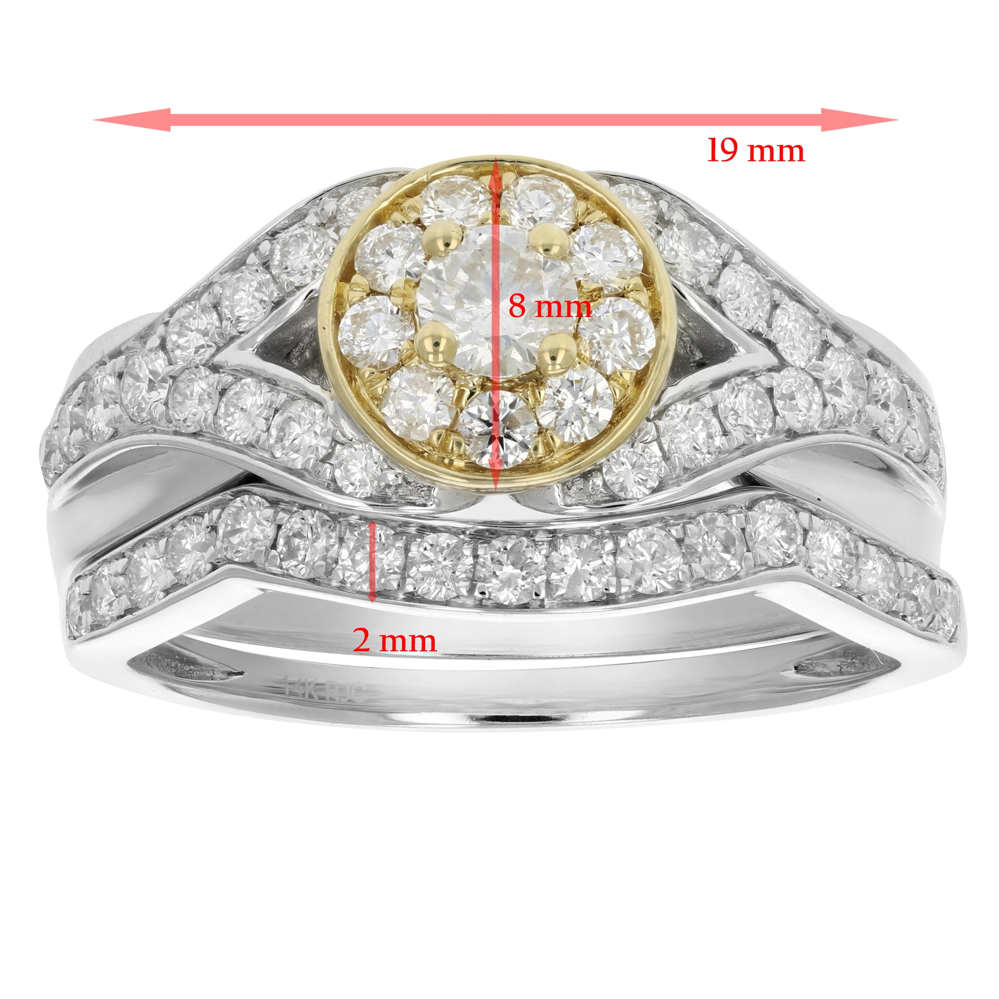 Two tone Diamond Bridal Ring