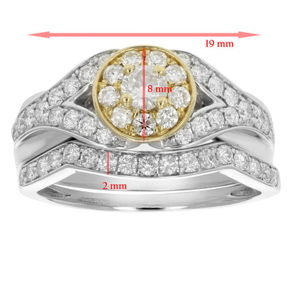 Two tone Diamond Bridal Ring