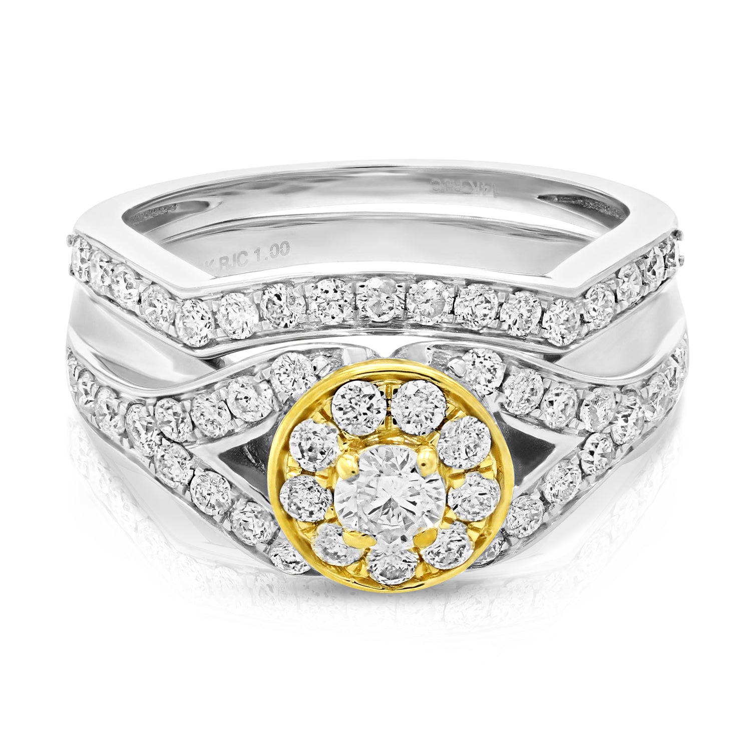 Two tone Diamond Bridal Ring