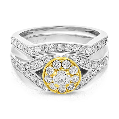 Two tone Diamond Bridal Ring