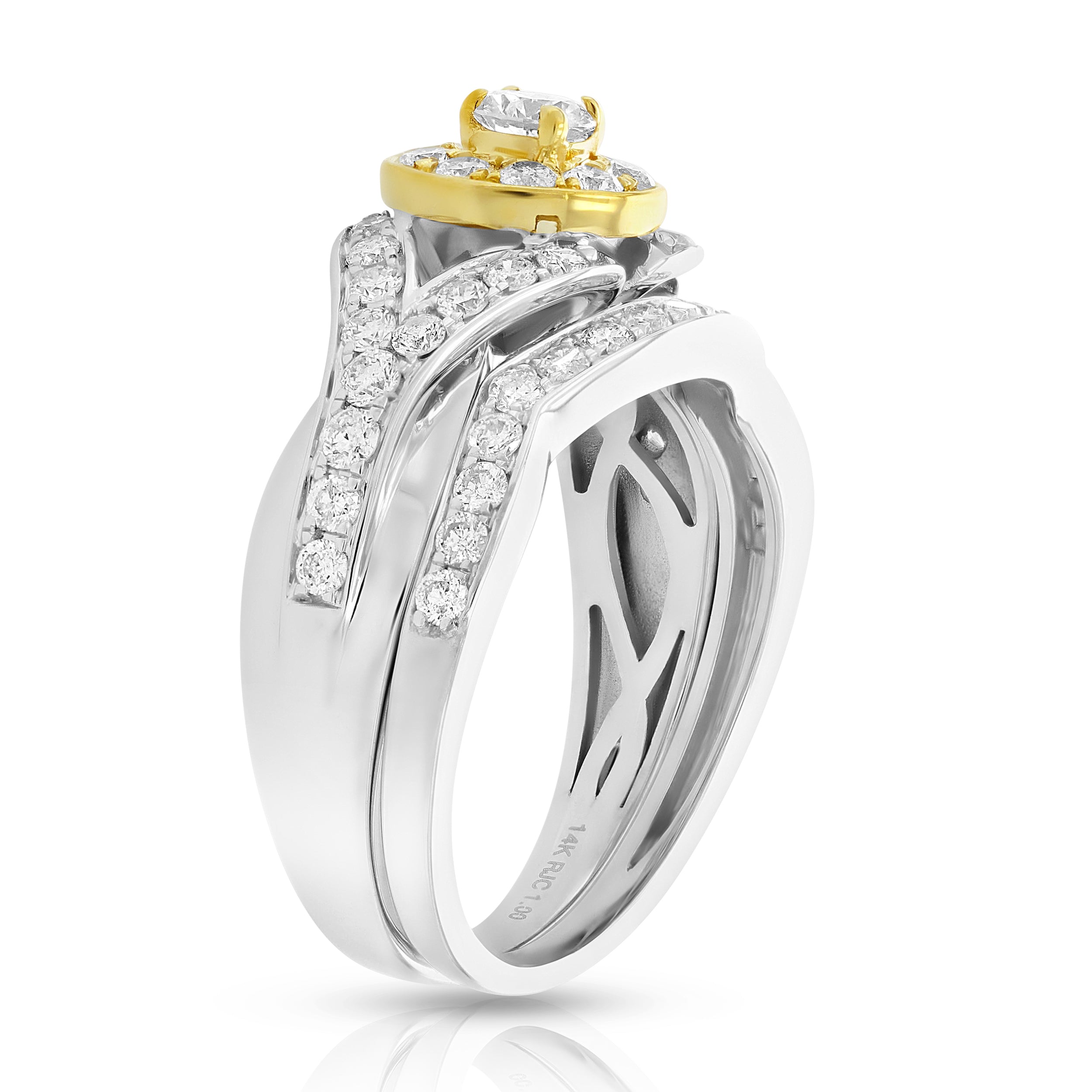 Two tone Diamond Bridal Ring
