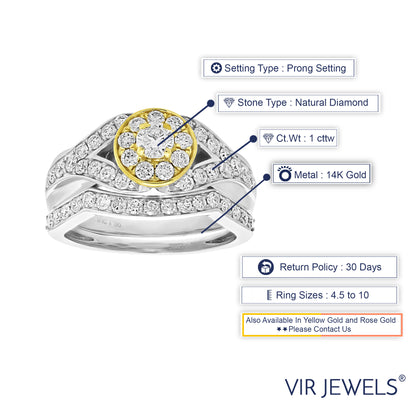 Two tone Diamond Bridal Ring