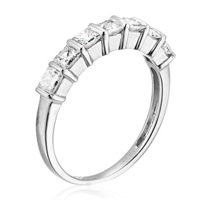 1 cttw Princess Cut Diamond Wedding Band for Women in 14K White Gold Channel Set Ring, Size 5-9