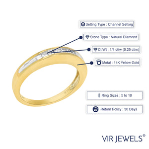0.25 cttw Diamond Princess Wedding Band in 14K Yellow Gold Size 7