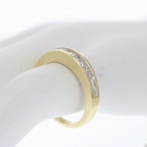 0.25 cttw Diamond Princess Wedding Band in 14K Yellow Gold Size 7