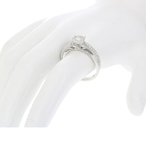 1/2 cttw Diamond Engagement Ring 14K White Gold Cluster Composite Bridal Wedding