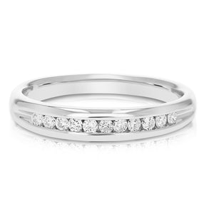 1/4 cttw Diamond Wedding Band for Women, Comfort Fit Diamond Wedding Band in 14K White Gold Channel Set Ring, Size 4.5-10