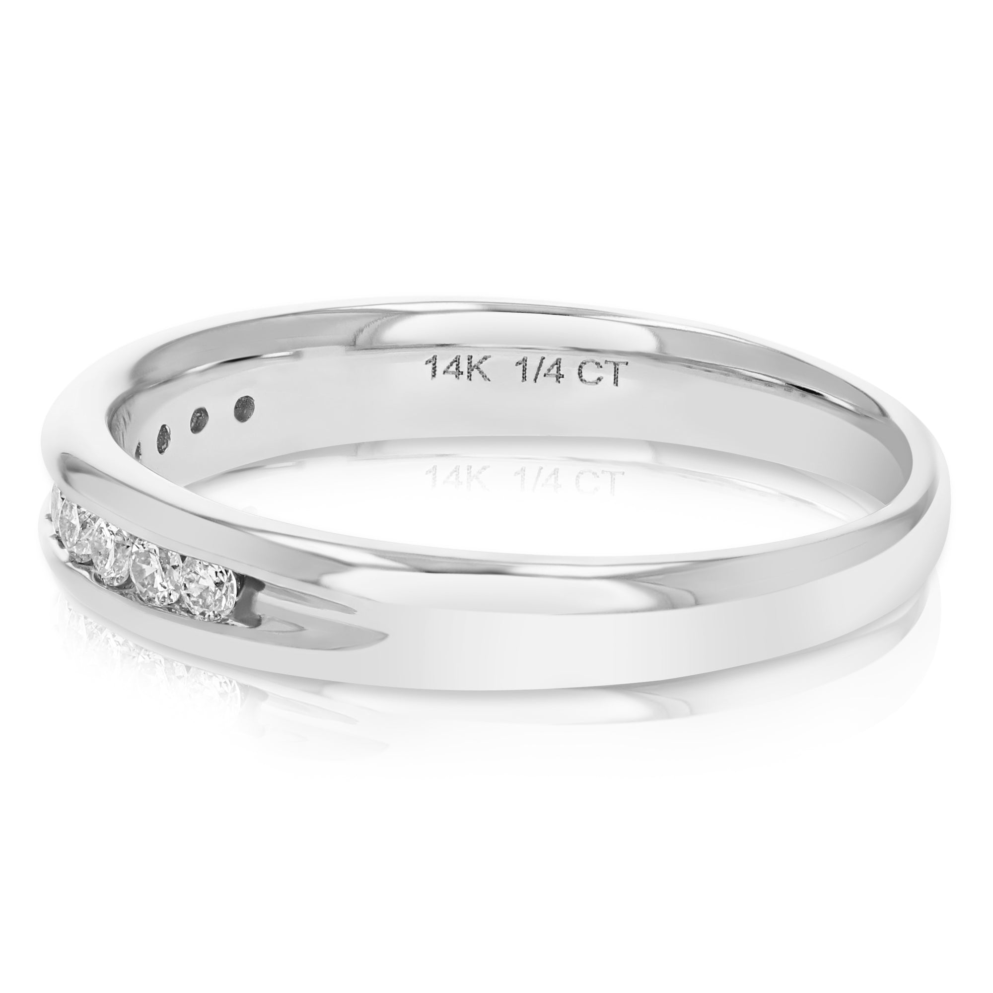 1/4 cttw Diamond Wedding Band for Women, Comfort Fit Diamond Wedding Band in 14K White Gold Channel Set Ring, Size 4.5-10
