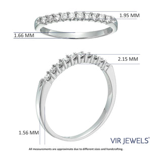 1/4 cttw Diamond Wedding Band for Women, Certified SI2-I1 Diamond Wedding Band in 14K White Gold I-J, Size 4.5-10