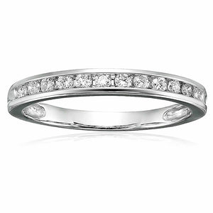 1/4 cttw Diamond Wedding Band For Women, Classic Diamond Wedding Band in 14K White Gold Channel Set, Size 4.5-10