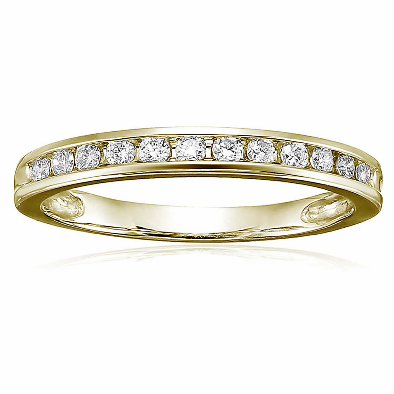 1/4 cttw Diamond Wedding Band For Women, Classic Round Diamond Wedding Band in 14K Yellow Gold Channel Set, Size 4.5-10