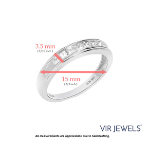 1/2 cttw to 1.50 cttw Diamond Wedding Anniversary Band for Women, Half Eternity Princess Cut Square Diamond Engagement Ring 14K Gold Channel Set, Size 4.5-10