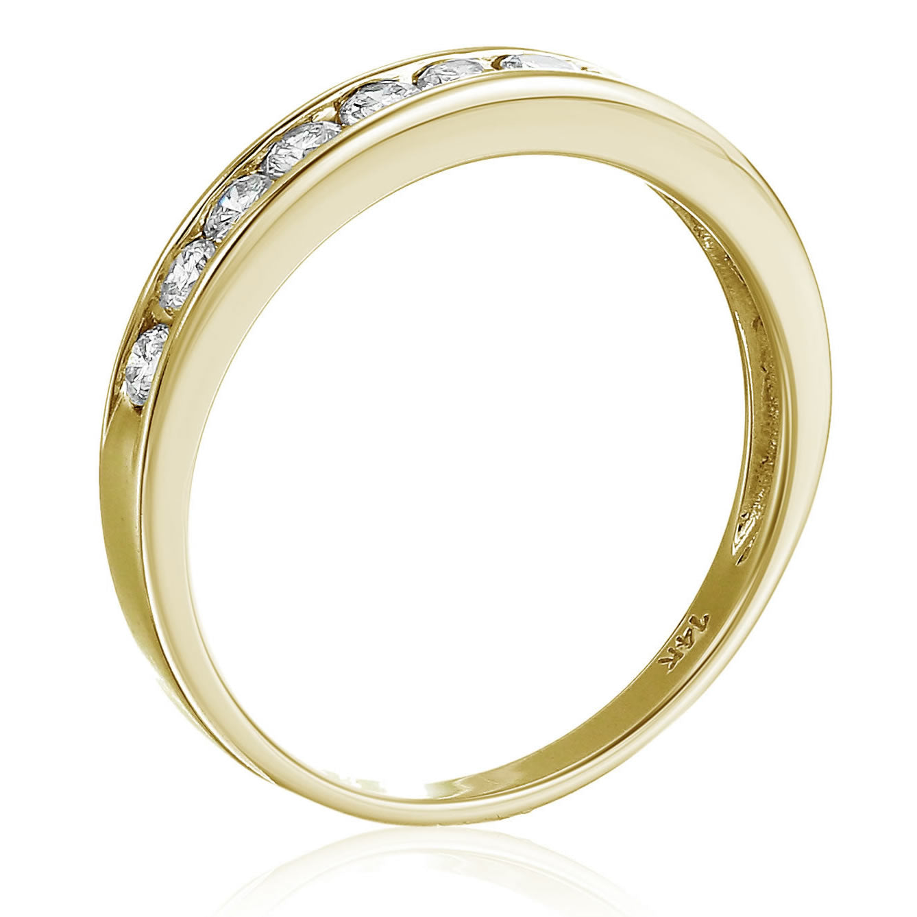 1/2 cttw Diamond Wedding Band For Women, Classic Diamond Wedding Band in 14K Yellow Gold Channel Set, Size 4.5-10
