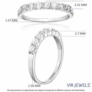 1/2 cttw Round Diamond Wedding Band for Women in 14K White Gold Prong Set, Size 4-10