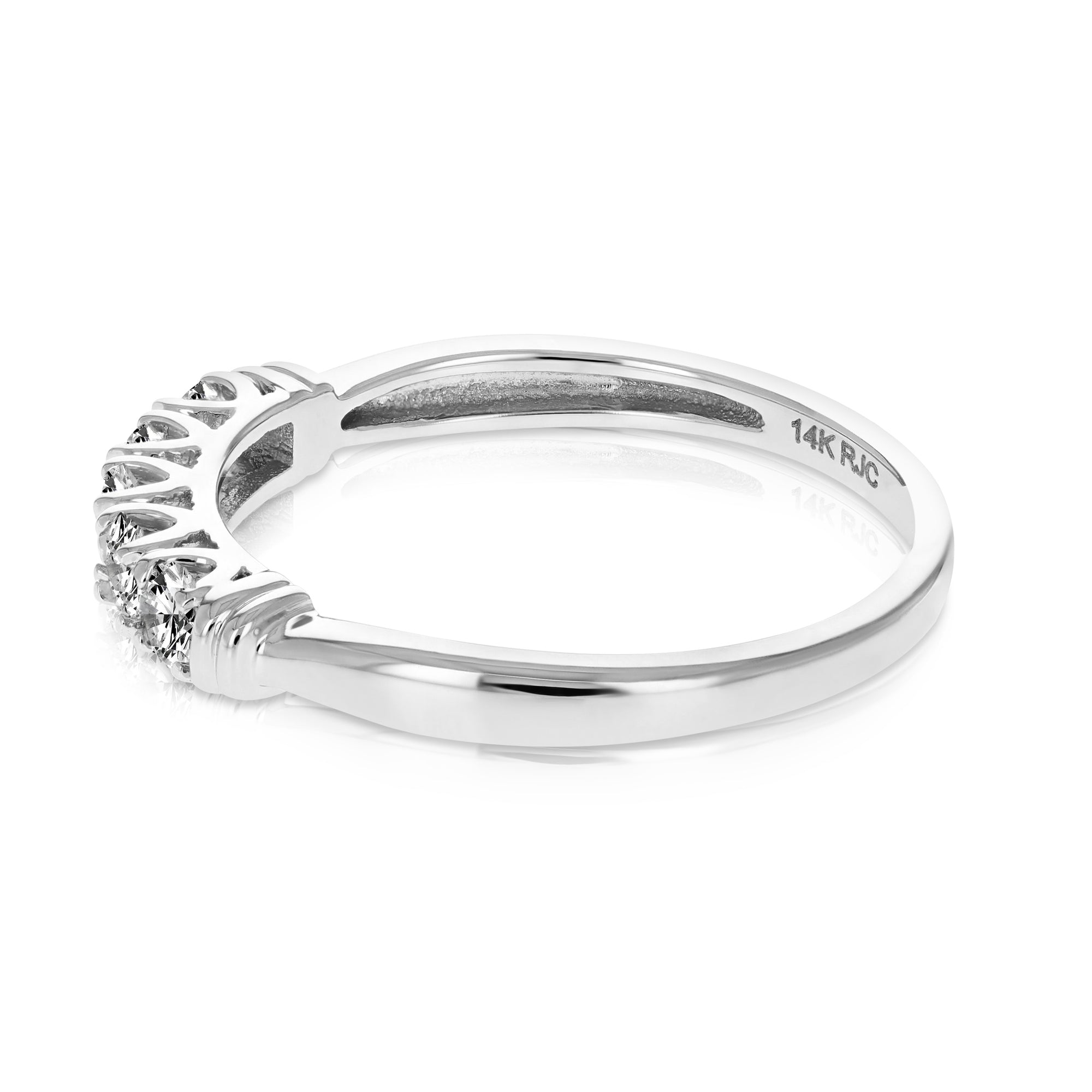 1/2 cttw 5 Stone Diamond Ring Engagement Bridal 10K White Gold Round Prong