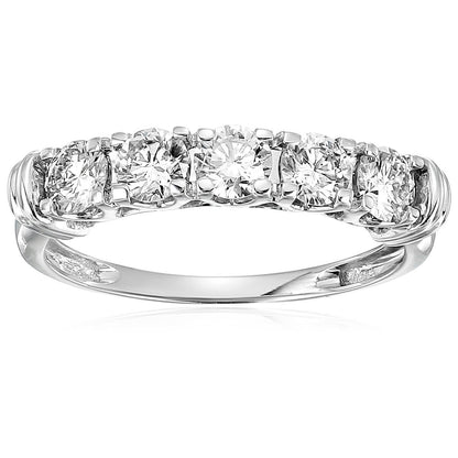 1 cttw Certified I1-I2 5 Stone Diamond Ring 14K White or Yellow Gold Engagement