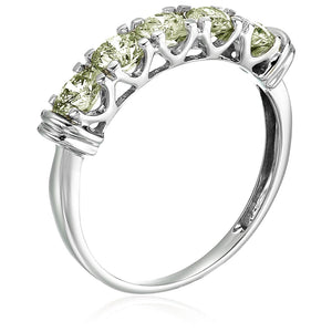 1 cttw 5 Stone Diamond Wedding Engagement Ring 14K White Gold Light Yellow