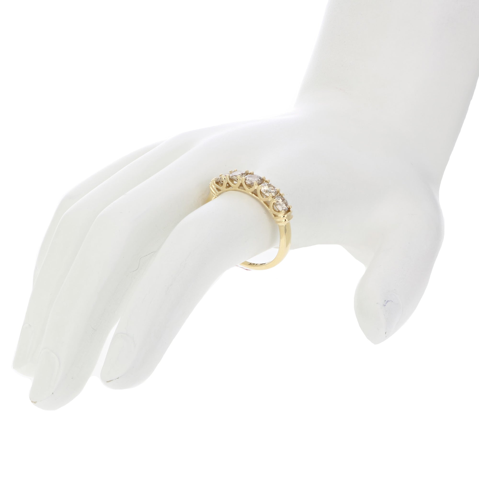 1 cttw Certified SI2-I1 5 Stone Diamond Ring Engagement 14K Yellow Gold