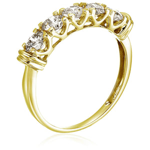 2 cttw 5 Stone Diamond Ring 14K Yellow Gold Engagement Prong Set Round