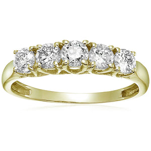 1 cttw 5 Stone Diamonds Wedding Ring in 14K Gold