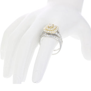 1.87 cttw Diamond Wedding Engagement Ring Set 14K White Yellow Gold Bridal