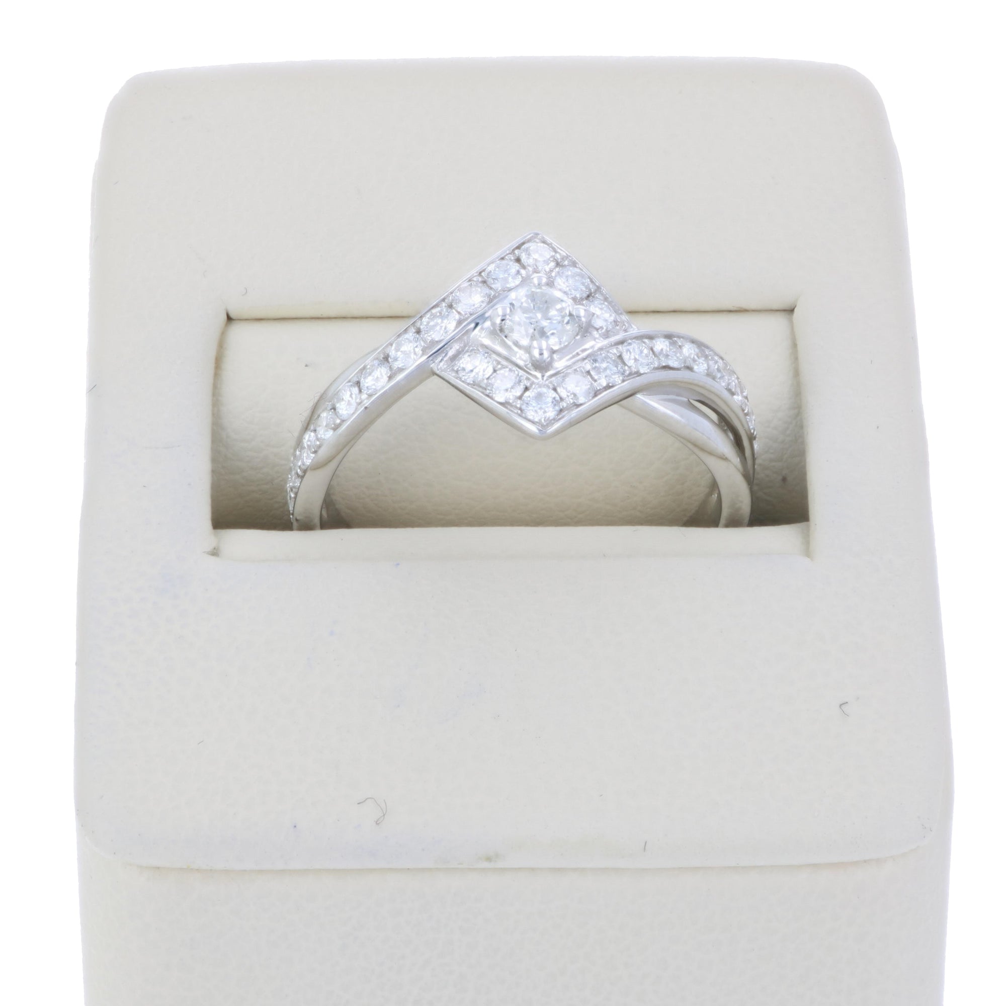 2/3 cttw Diamond Engagement Ring 14K White Gold Princess Square Design Bridal
