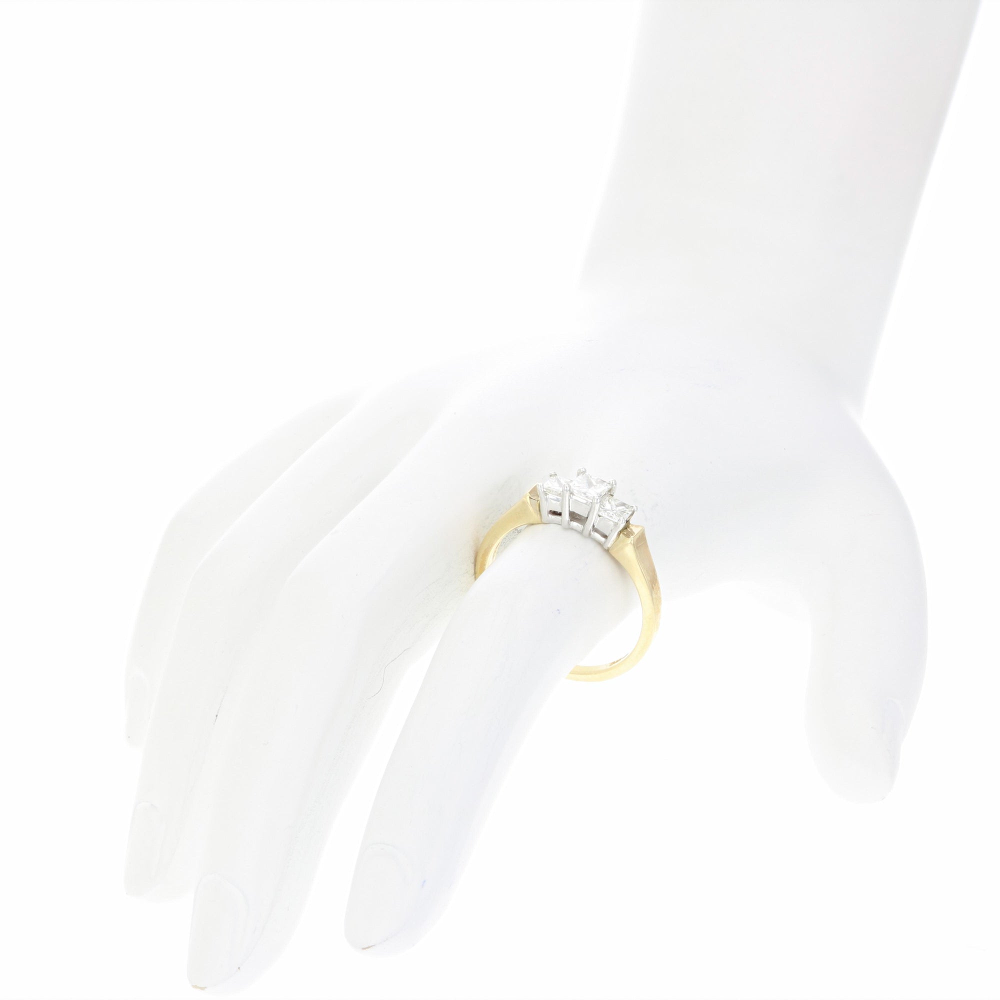 1/2 cttw Diamond 3 Stone Ring 14K Yellow Gold Size 7