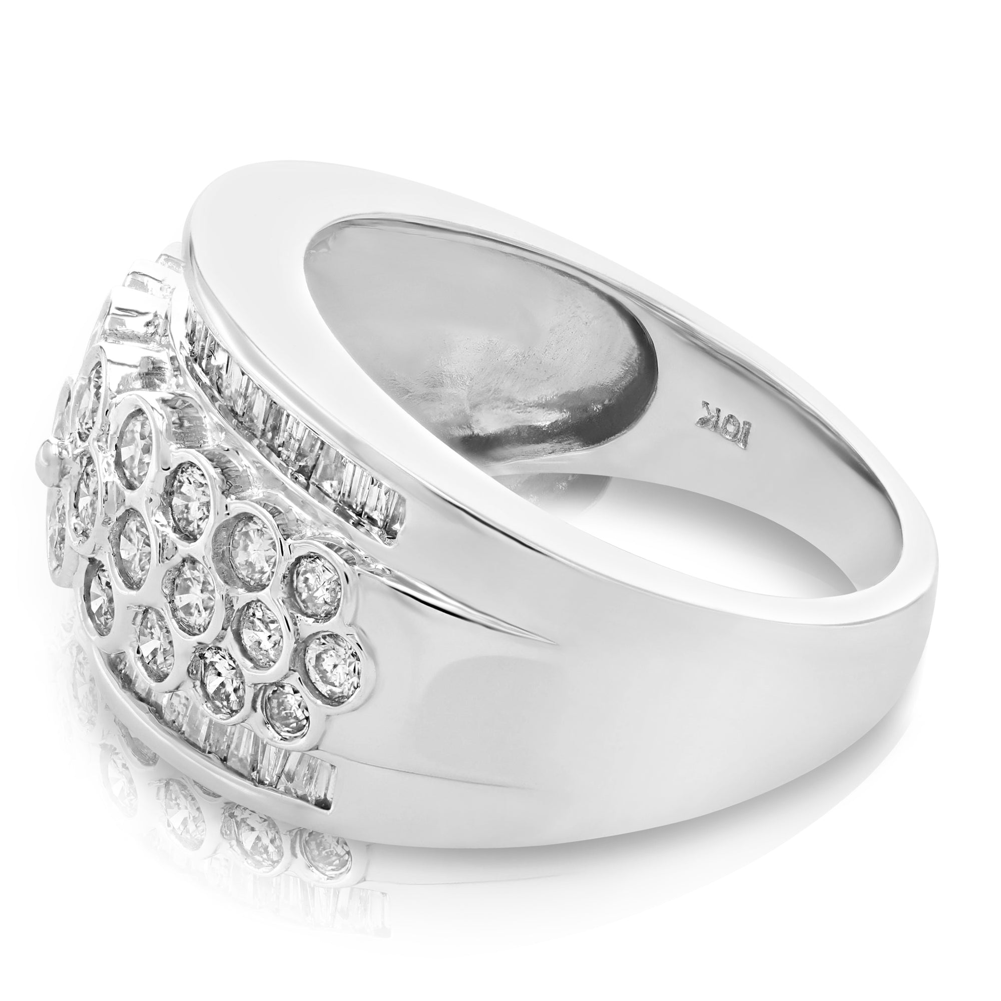 1.50 cttw Diamond Cocktail Ring 10K White Gold Wedding Bridal Engagement Size 7