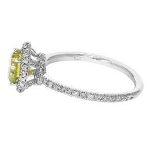 2 cttw Yellow and White Diamond Engagement Ring 14K White Gold Bridal Size 8