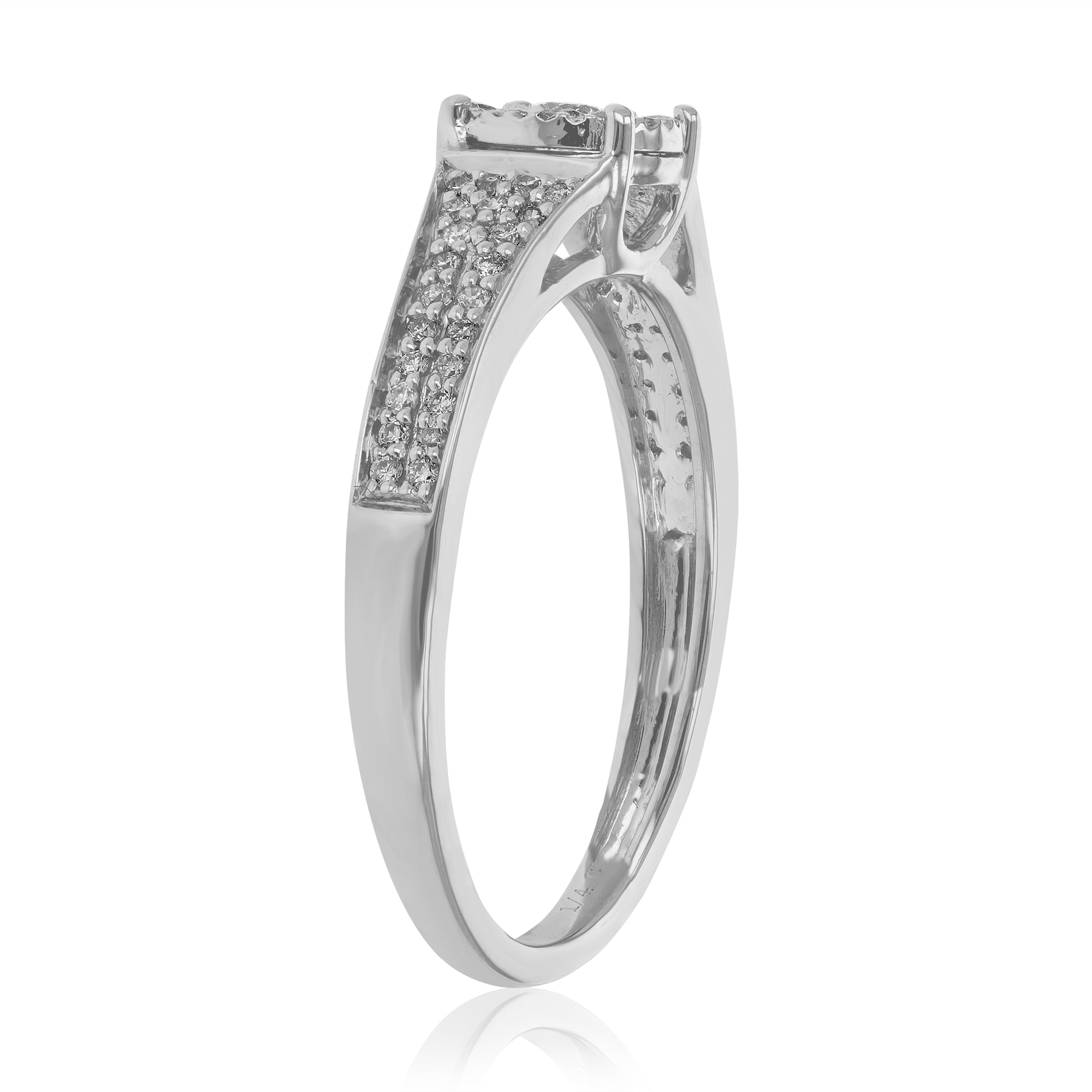 1/4 cttw Diamond Engagement Ring for Women, Round Lab Grown Diamond Ring in 0.925 Sterling Silver, Prong Setting, Size 6-8