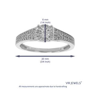 1/4 cttw Diamond Engagement Ring for Women, Round Lab Grown Diamond Ring in 0.925 Sterling Silver, Prong Setting, Size 6-8