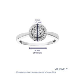 1/6 cttw Diamond Engagement Ring for Women, Round Lab Grown Diamond Ring in 0.925 Sterling Silver, Prong Setting, Size 6-8