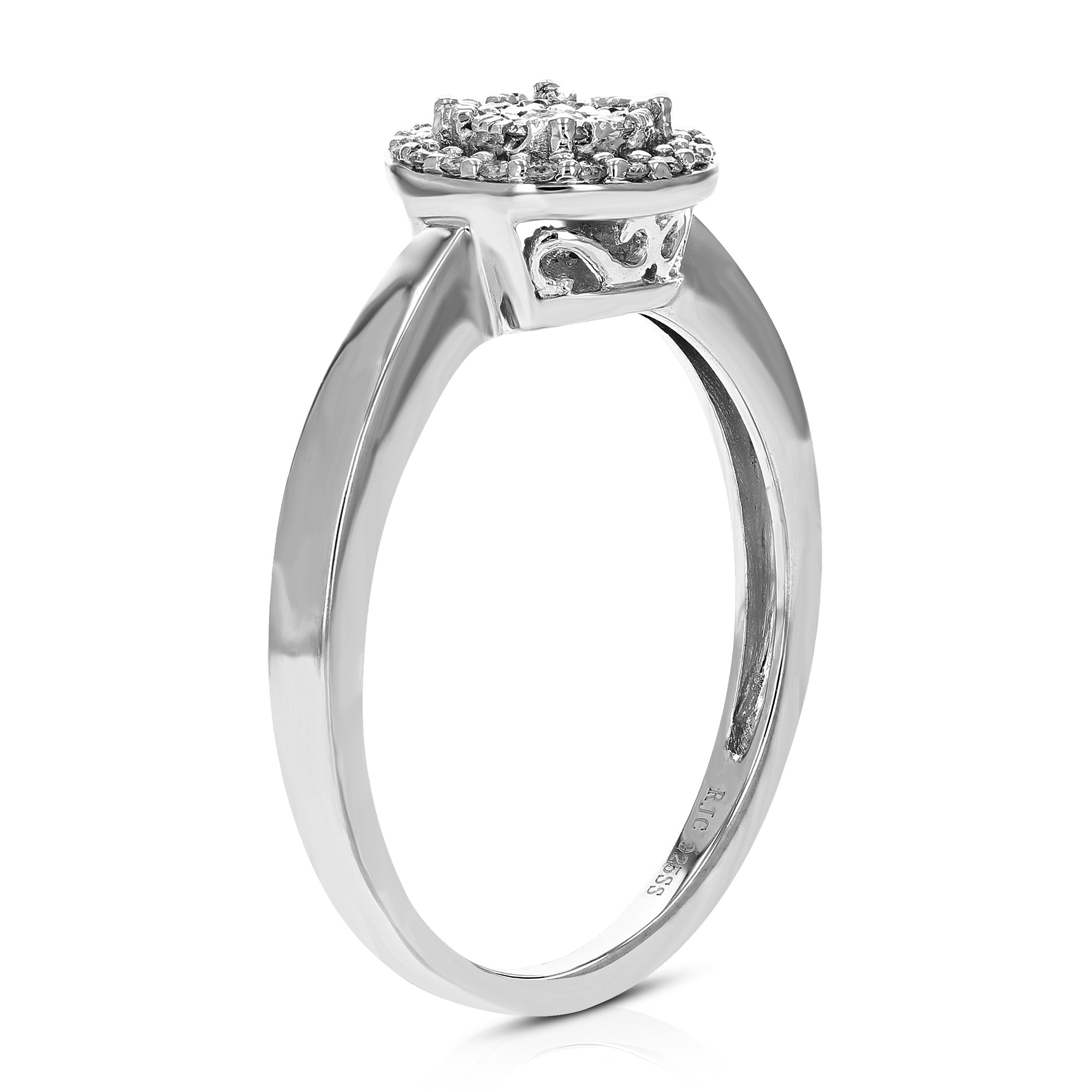 1/6 cttw Diamond Engagement Ring for Women, Round Lab Grown Diamond Ring in 0.925 Sterling Silver, Prong Setting, Size 6-8