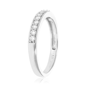 1/4 cttw Diamond Wedding Band for Women, Round Lab Grown Diamond Wedding Band in .925 Sterling Silver, Prong Setting, Size 6-8