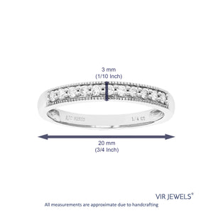 1/4 cttw Diamond Wedding Band for Women, Round Lab Grown Diamond Wedding Band in .925 Sterling Silver, Prong Setting, Size 6-8