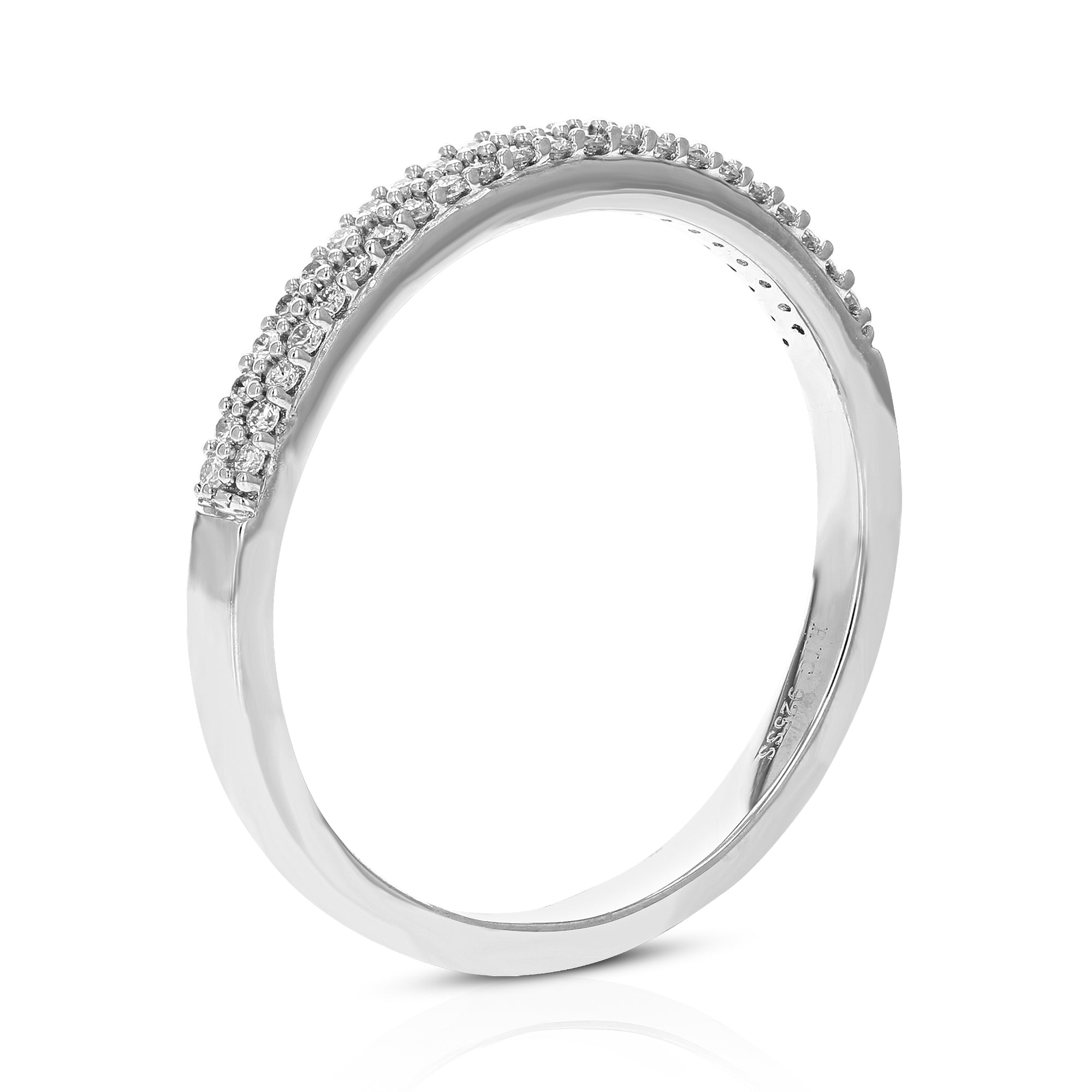 1/6 cttw Diamond Wedding Band for Women, Round Lab Grown Diamond Wedding Band in .925 Sterling Silver, Prong Setting, Size 6-8