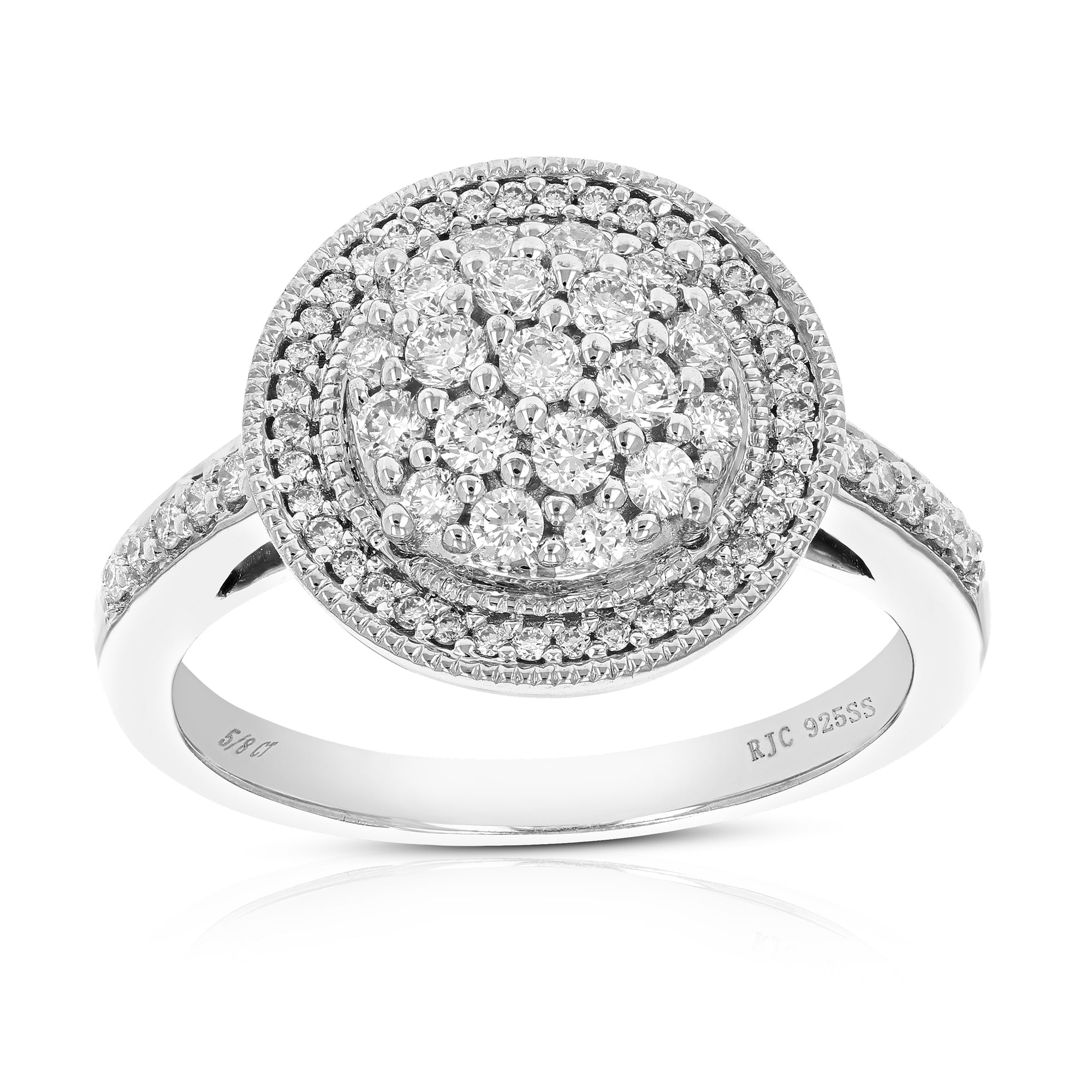 0.63 cttw Diamond Engagement Ring for Women, Round Lab Grown Diamond Ring in 0.925 Sterling Silver, Prong Setting, Size 6-8