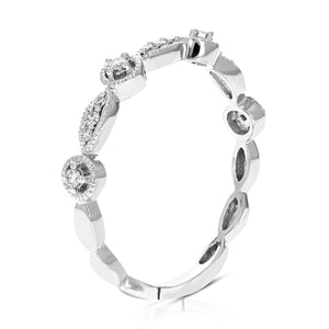 1/10 cttw Diamond Engagement Ring for Women, Round Lab Grown Diamond Ring in 0.925 Sterling Silver, Prong Setting, Size 6-8