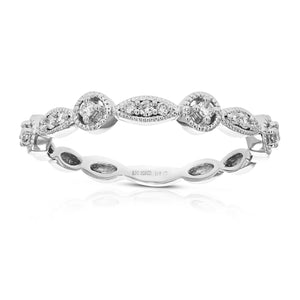 1/10 cttw Diamond Engagement Ring for Women, Round Lab Grown Diamond Ring in 0.925 Sterling Silver, Prong Setting, Size 6-8